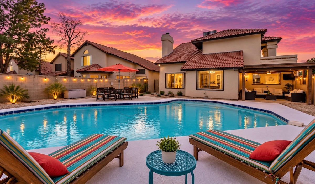 Heated pool and backyard